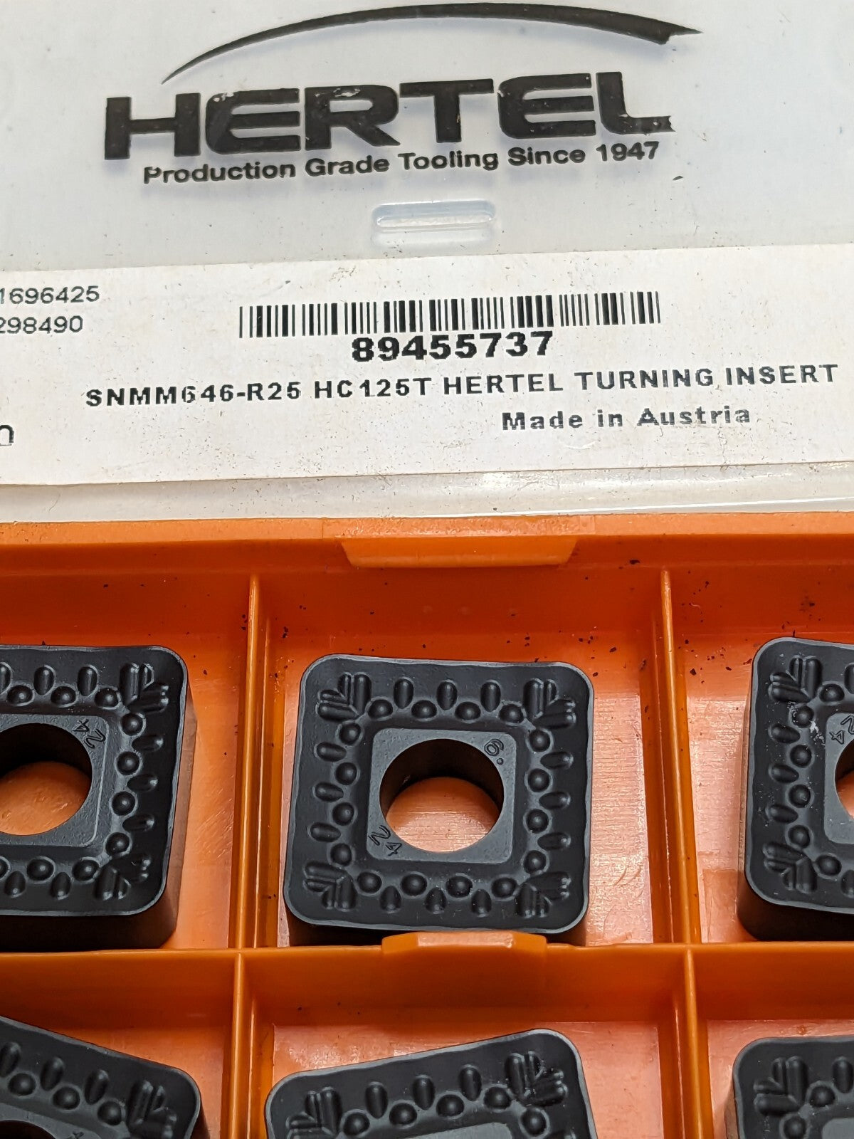 HERTEL Turning Insert: SNMM646R25 HC125T, Carbide Qty 10 89455737