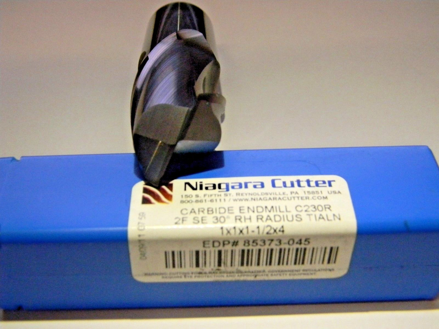 Niagara Cutter 1" Diam 2 FL SE SC 0.045" Corner Radius End Mill 853
