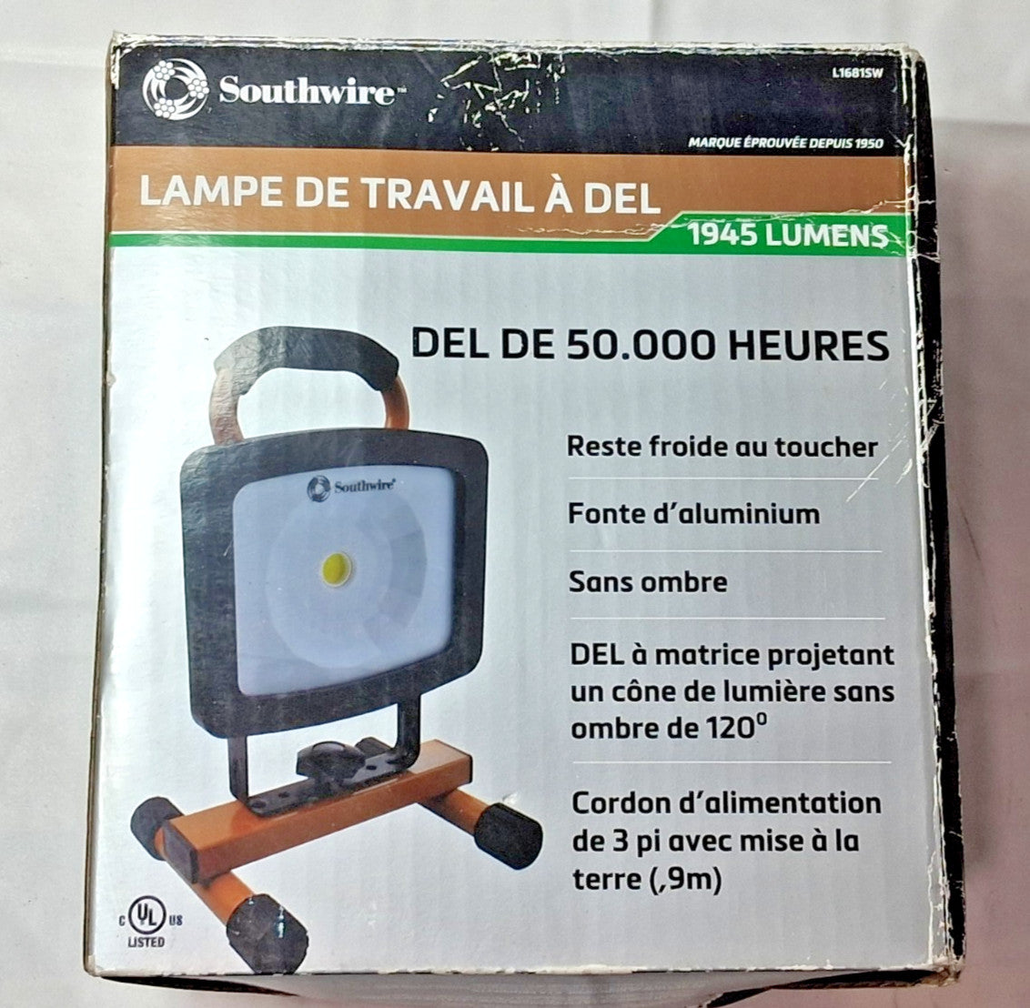 Southwire 22W LED Portable Work Light 1945 Lumens L1681SW