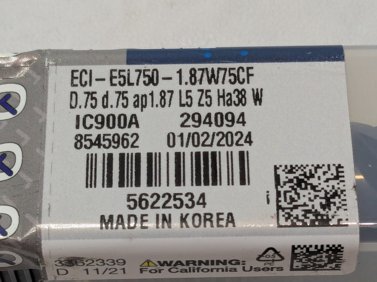 Iscar Carbide Corner Chamfer End Mill 3/4" Dia 5FL "ECI-E5L750-1.87W75CF 5622534