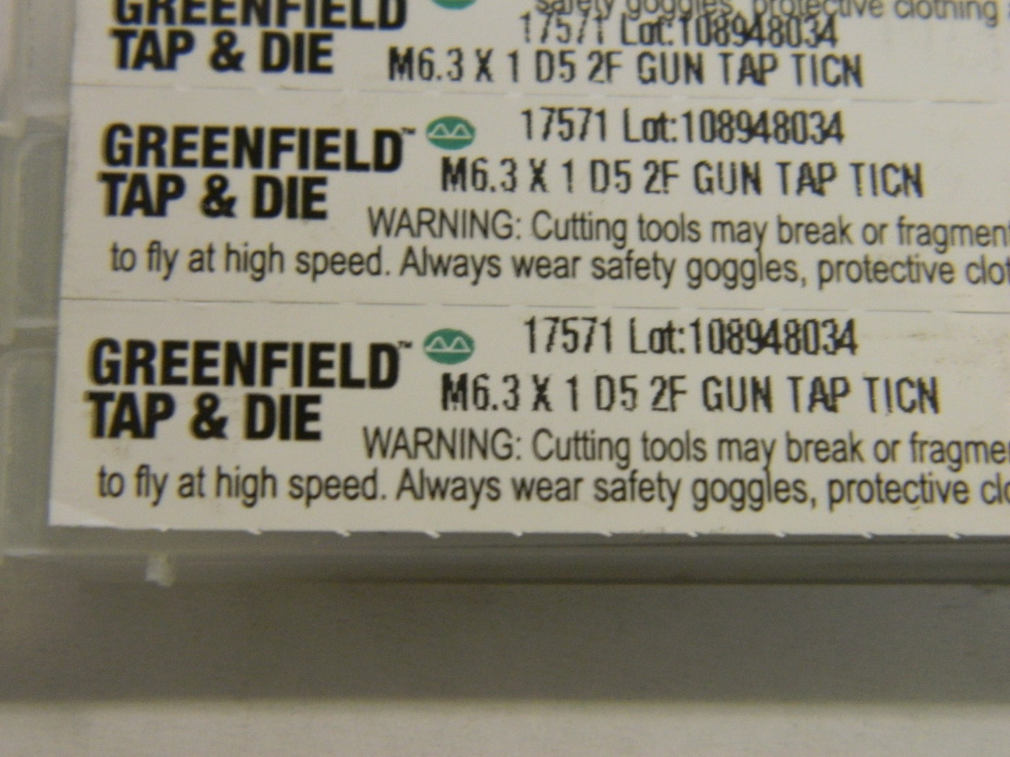 Widia Greenfield Spiral Point Gun Tap M6.3 x 1" D5 2FL HSS Lot of 3 USA #17571