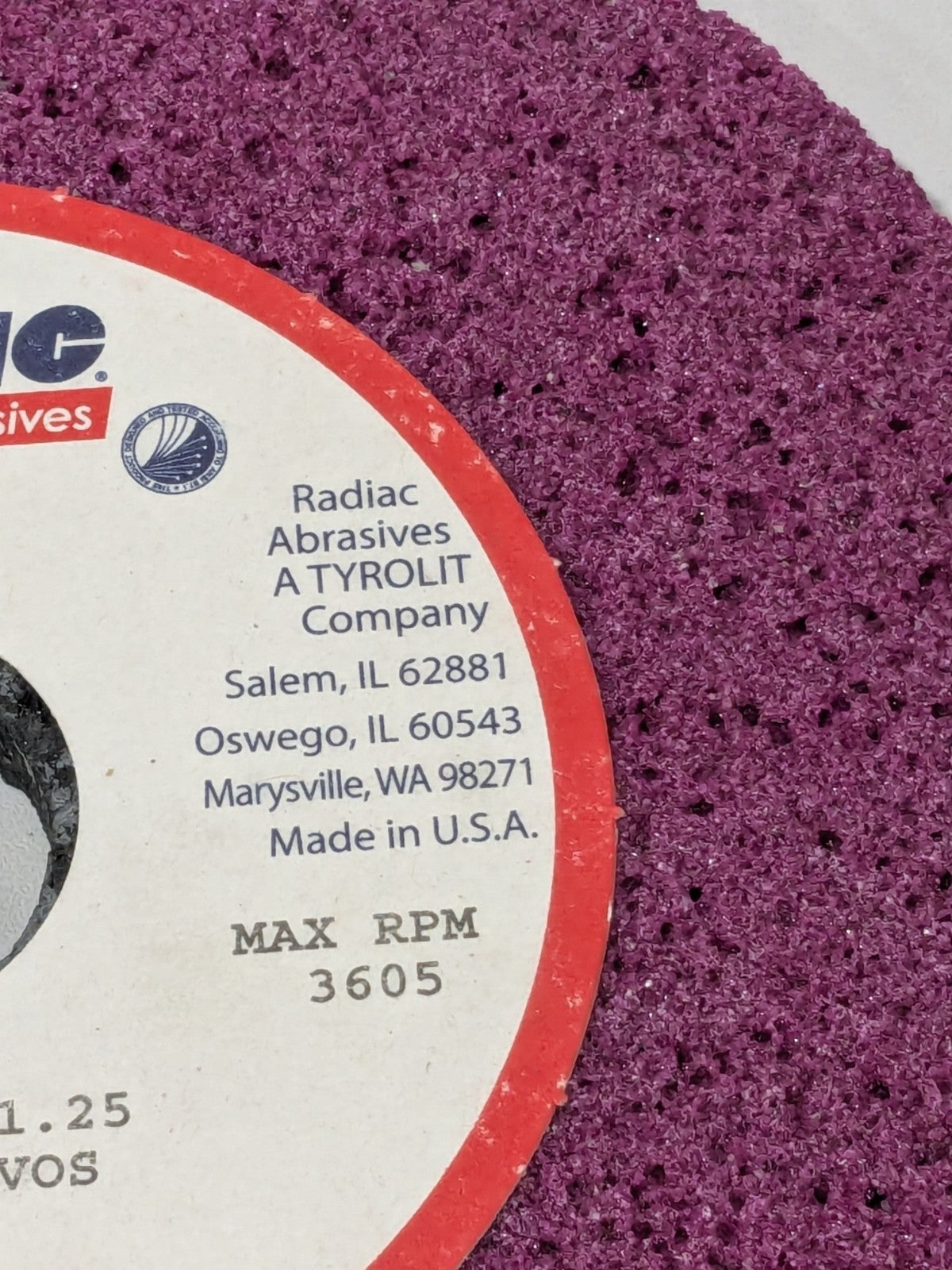 RADIAC 8" Diameter Surface Grinding Wheel - 1-1/4" Hole Size, H Wheel 34078811