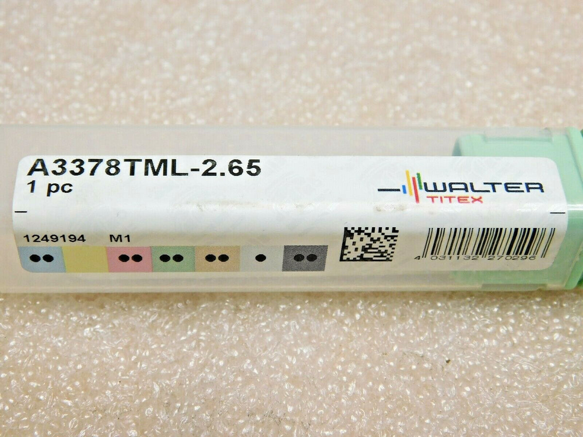 Walter-Titex Carbide Micro Twist Drill TiN RH 2.65mm 140º A3378TML-2.65
