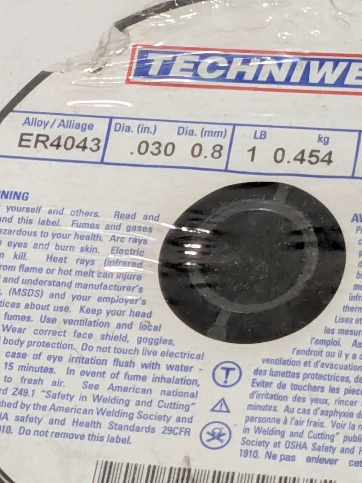 Techniweld MIG Welding Wire: ER4043, 0.0300" Dia, Aluminum, 1 Lb 59802744