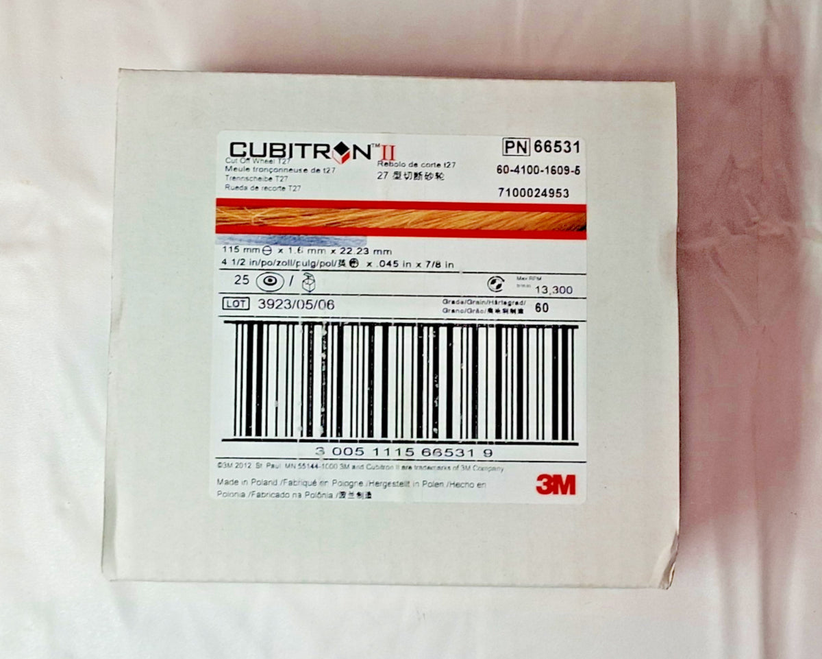 3M Cubitron II Ceramic Grain Cut-Off Wheels 4" x 0.045" x 3/8" QTY25 66531
