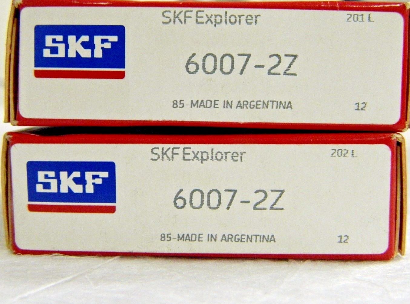 SKF Radial Ball Bearings 1 Row 0.55" Wide x 2.44" Outside Dia Qty 2 6007 2ZJEM