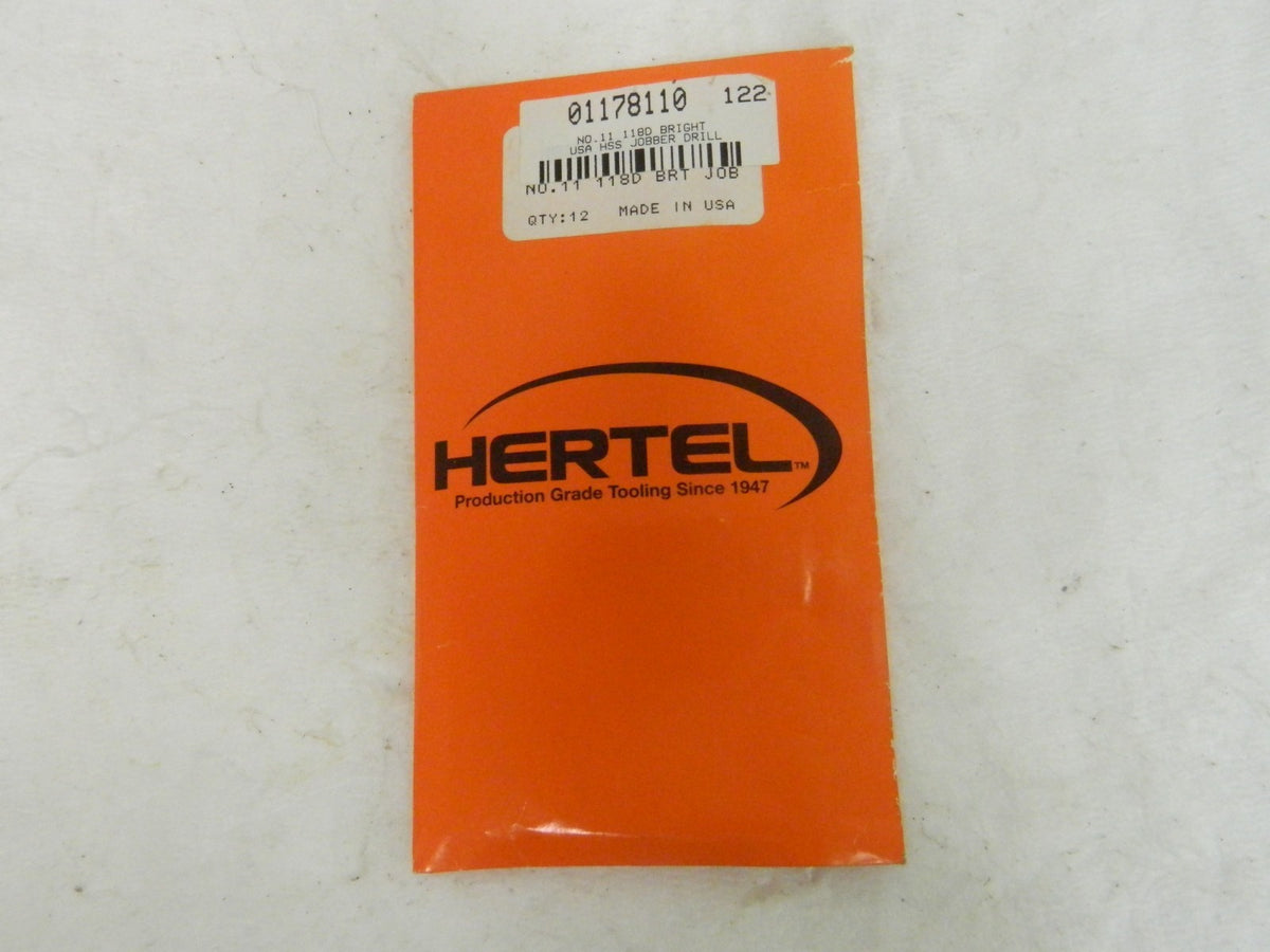 Hertel High Speed Steel Jobber Drill Bits Bright Finish Box of 12 01178110
