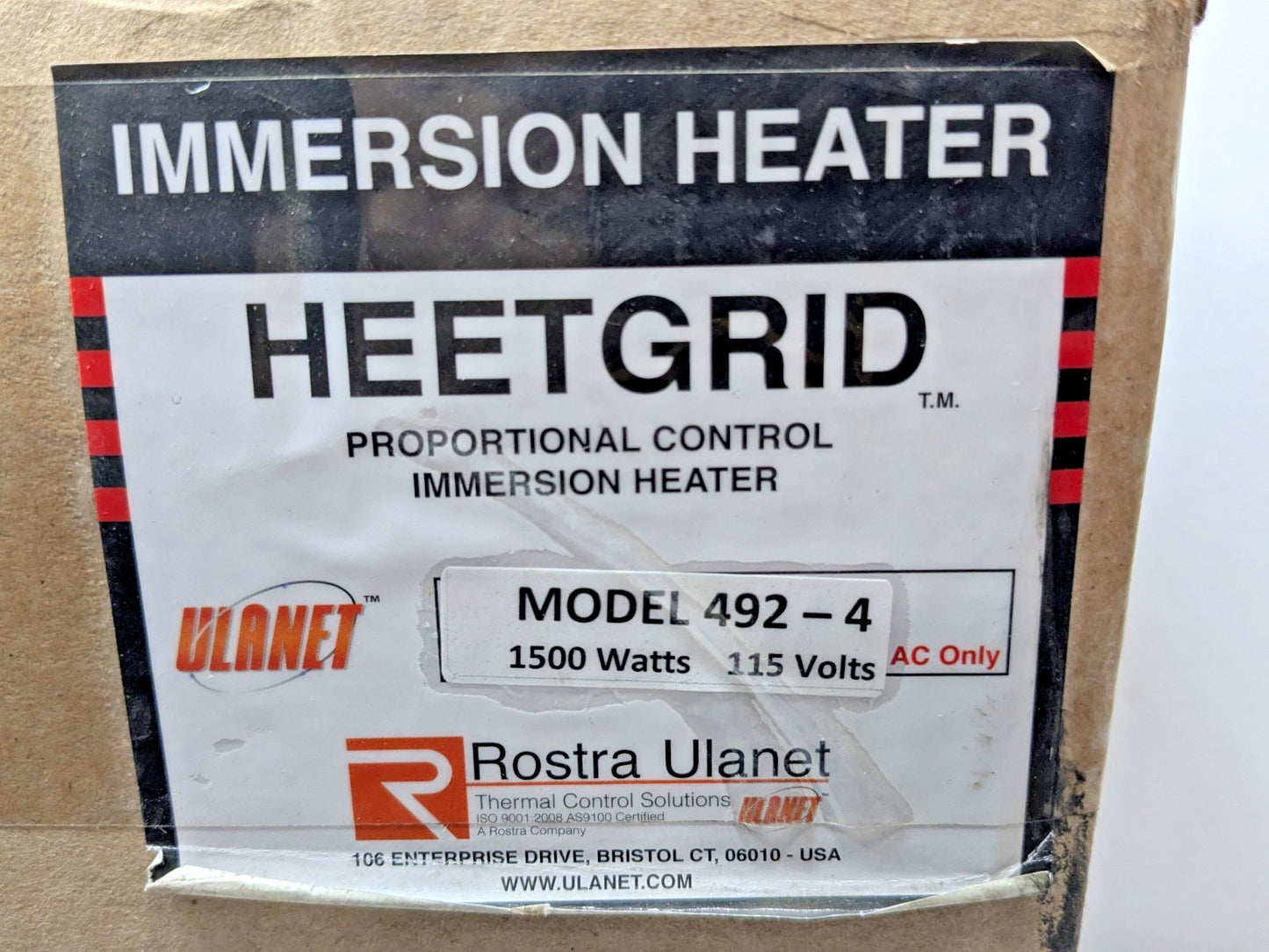 Ulanet HeetGrid Immersion Heater 1500 Watts 115V 492-04