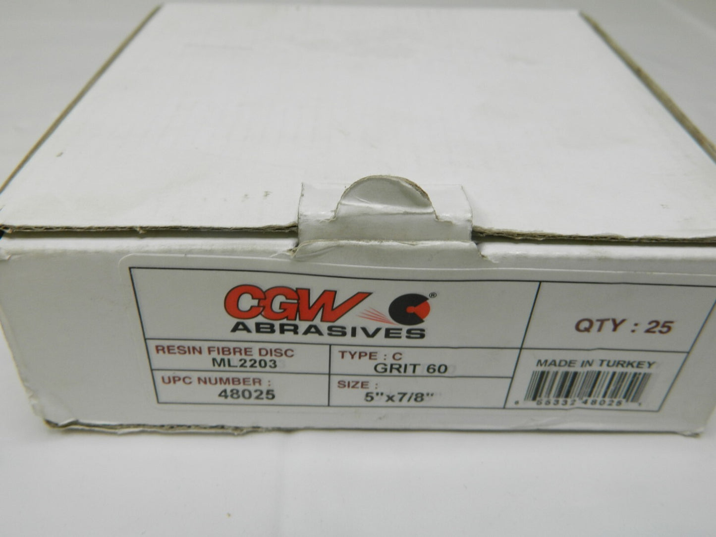 CGW Fiber Disc 5 Disc Dia, 7/8 Hole, 60 Grit, Aluminum Oxide Qty 25 48025