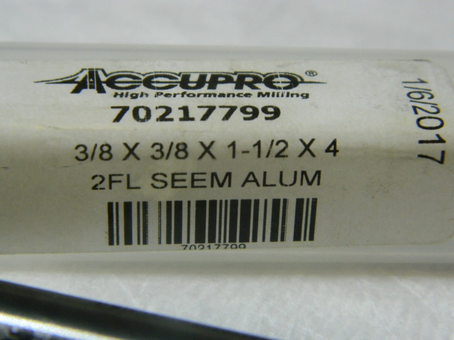 Accupro SC Sq End Mill 3/8" 1-1/2" LOC 3/8" Shank Diam 4" OA