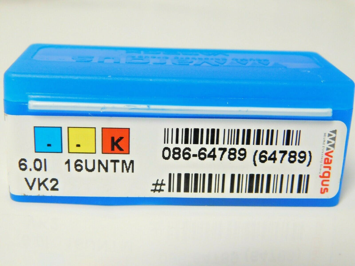 Vardex Thread Milling Inserts Standard 6.0mm IC 16 TPI Grade VK2 Qty 6 086-64789