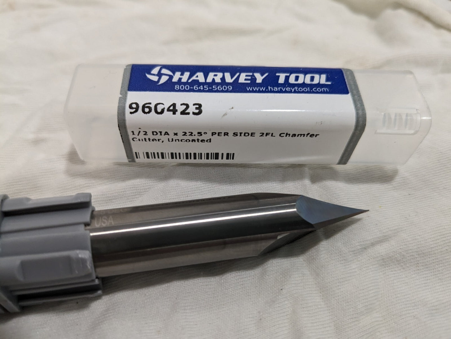 HARVEY TOOL Chamfer Mill: 1/2" Dia, 2 Flutes, Solid Carbide 960423