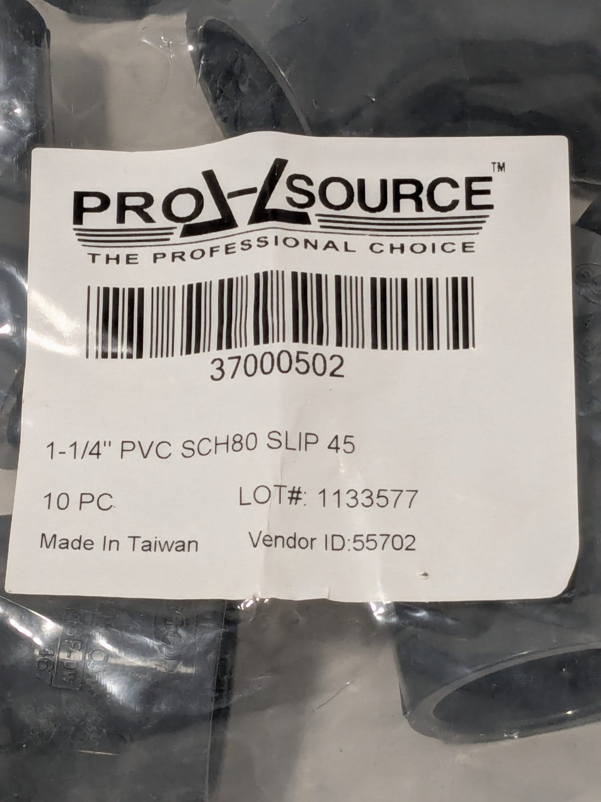 PRO-SOURCE 1-1/4" PVC Plastic Pipe 45° Elbow Pack of 10 37000502