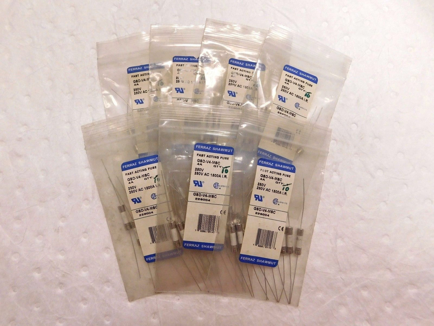 Ferraz Shawmut Fast Acting Miniature Ceramic Fuse 250V 4A 10PK #GSD-V4