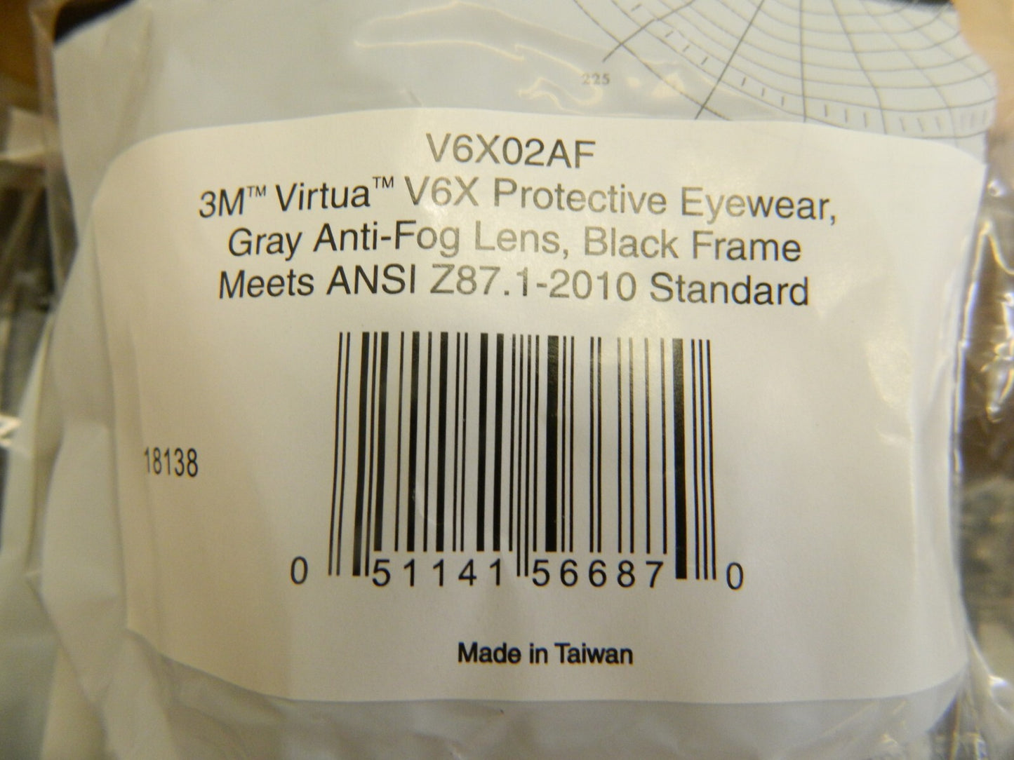 3M V6X02AF Virtua Safety Glasses Gray Anti Fog Lens, Black Frame Qty 12 Pairs
