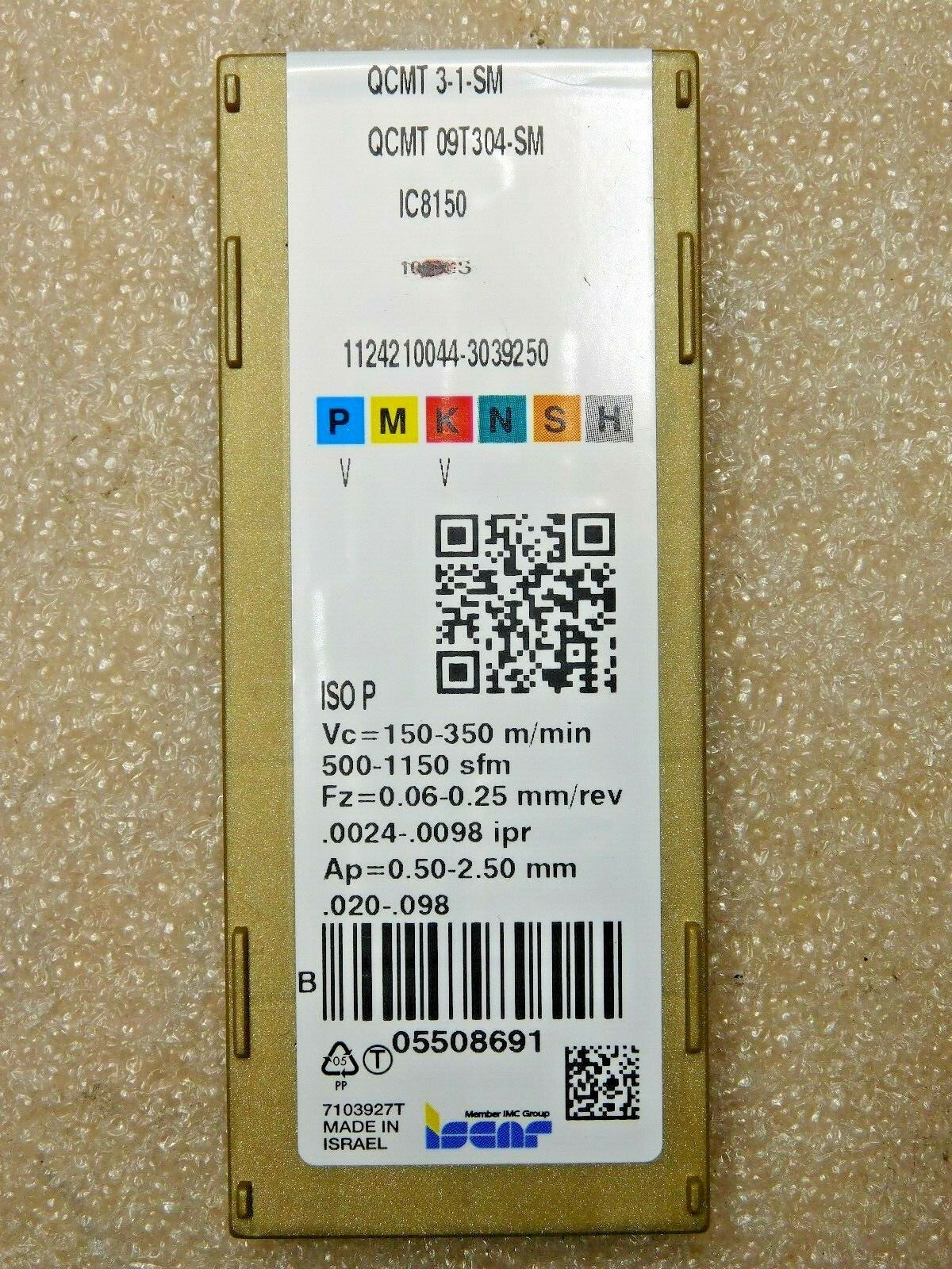 Iscar Carbide Turning Inserts QCMT 3-1-SM Grade IC8150 Qty 10 5508691