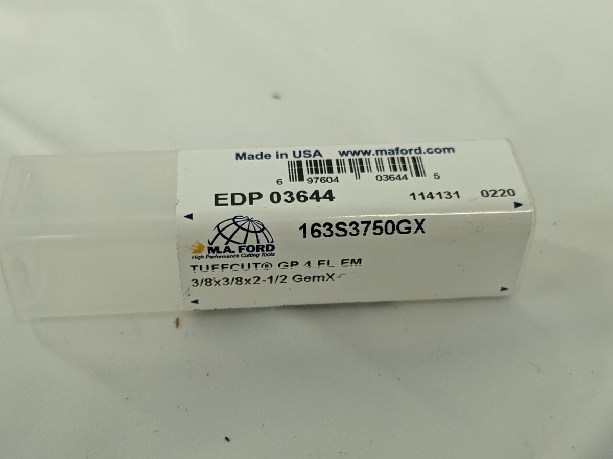 M.A. FORD Tuffcut Gp 4 Flute End Mill Stub, 03644