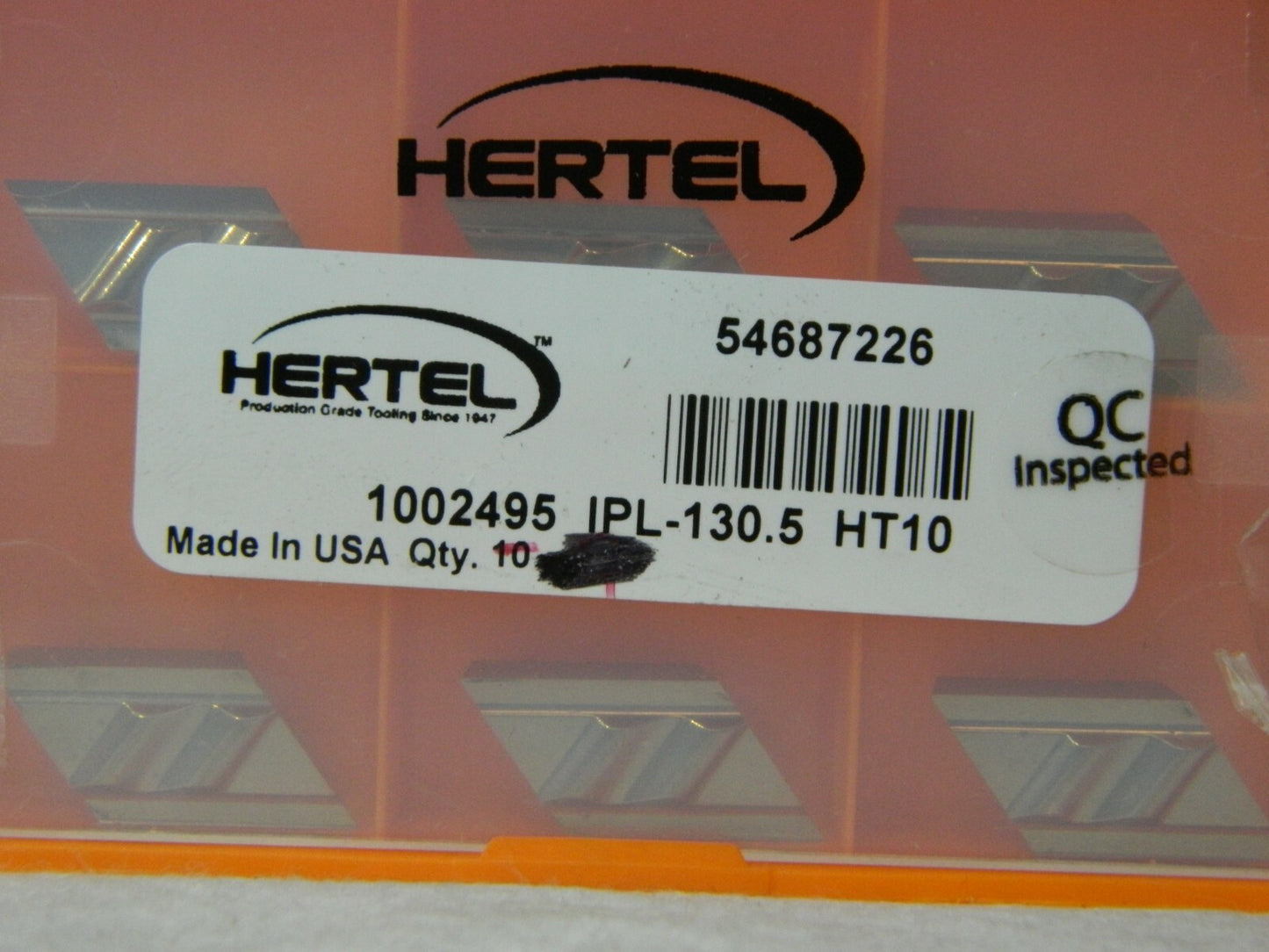 Hertel Grade Carbide Profiling Insert IPL130.5, HT10 QTY 10 1002495
