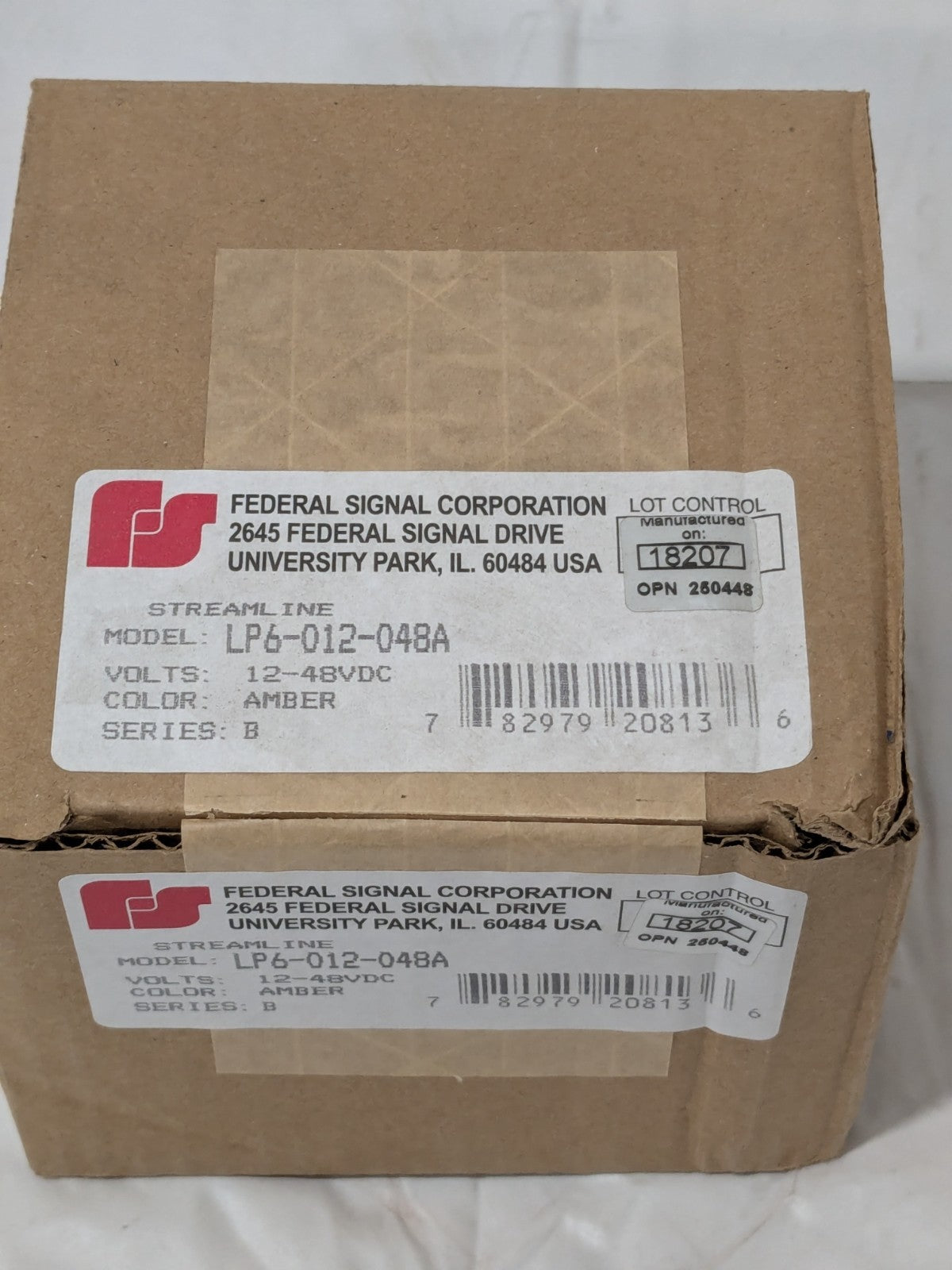 Federal Signal Low Profile Mini Strobe Light: Amber, 12 to 48VDC LP6-012-048A