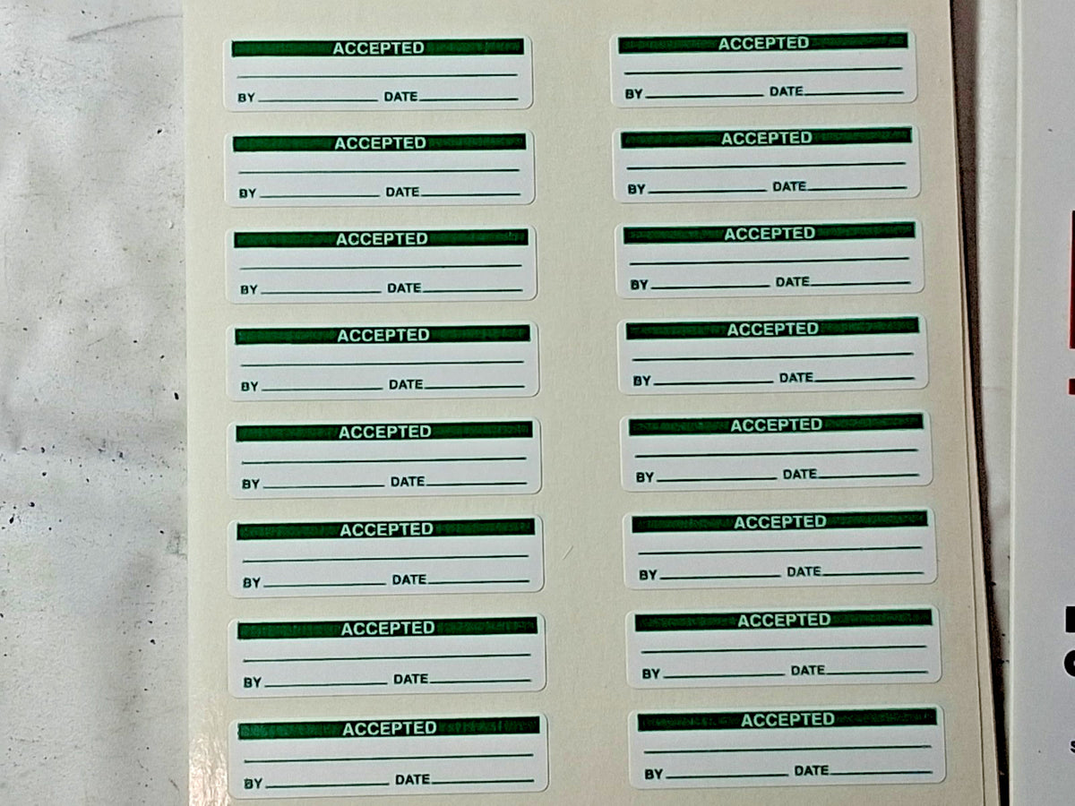 SPI Inspection & Quality Label "Accepted _BY_DATE_" Rectangle 5PK