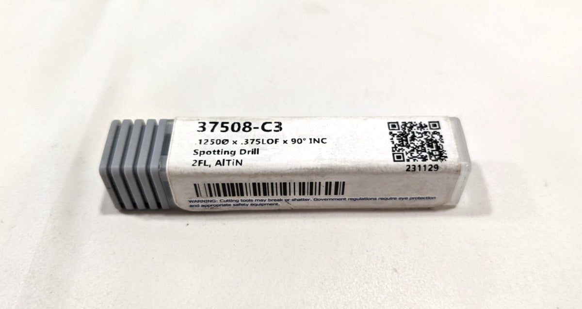HARVEY TOOL Carbide Spotting Drill 1/8" Dia 90 ° Point 2FL 37508-C3