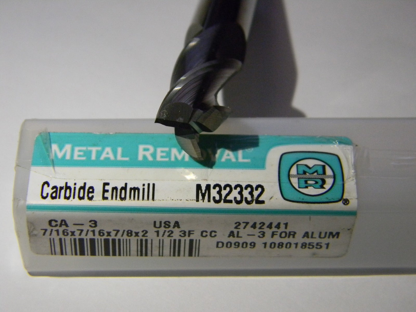 Metal Removal 7/16" x 7/16" x 7/8" x 2-1/2" 3FL Carbide End
