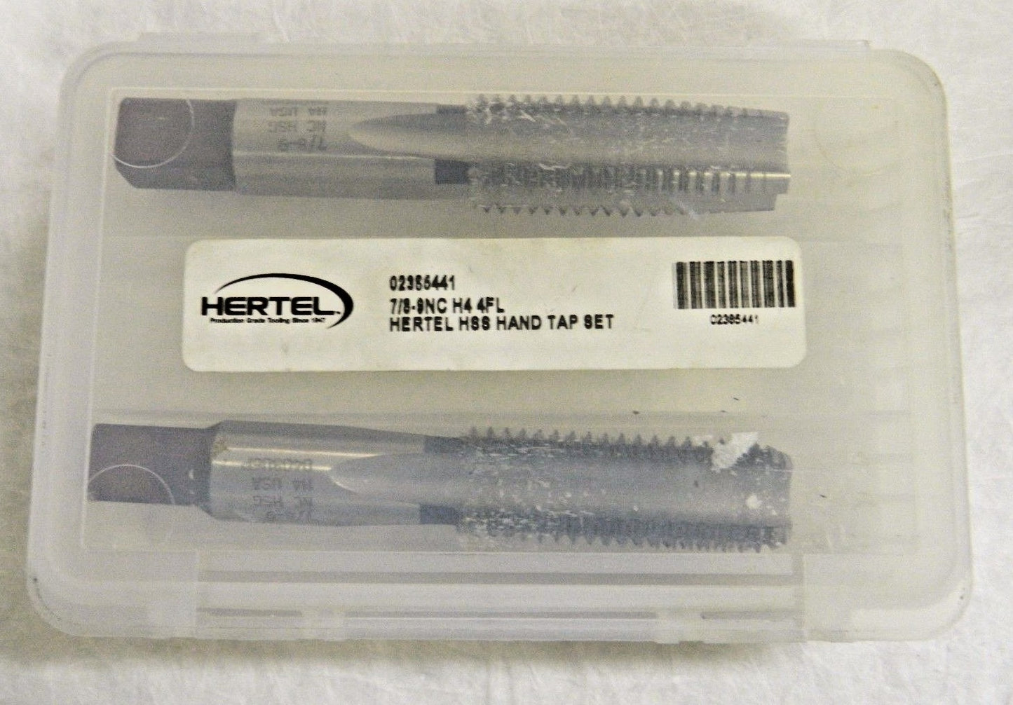 Hertel HSS Hand Tap Set 7/8"-9 UNC H4 4-Flutes Qty. 2 #02385441