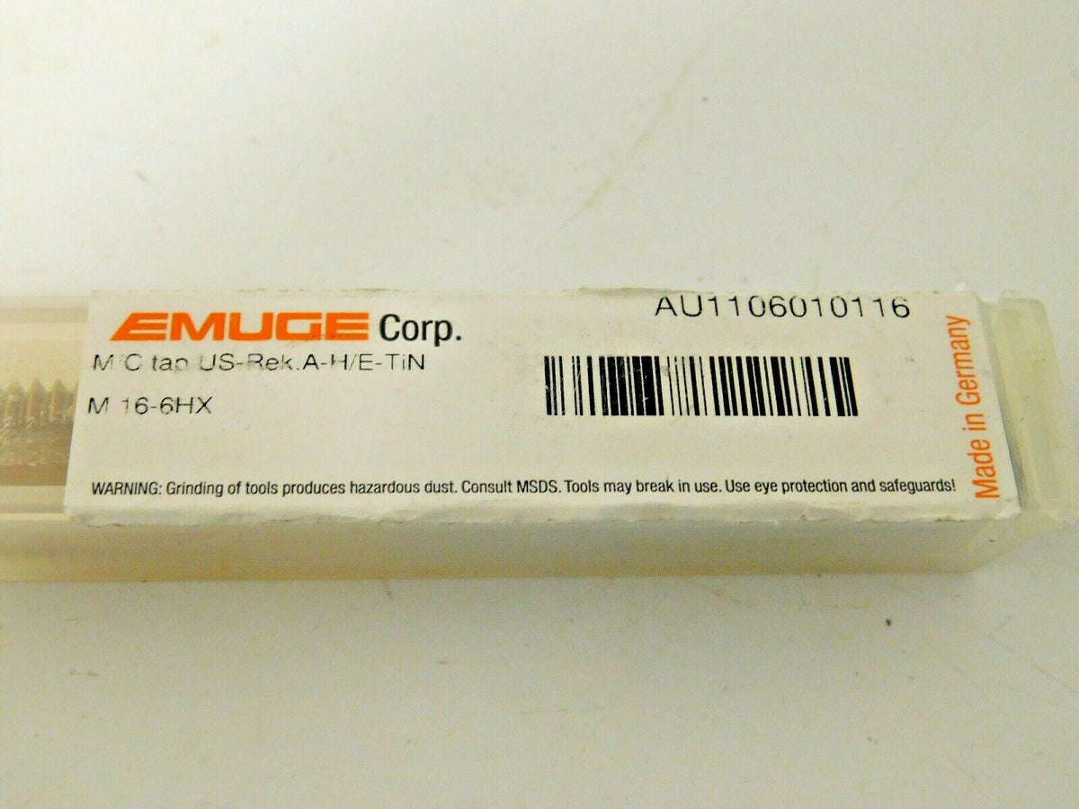 Emuge Straight Flute Machine Tap Rekord A-H/E 0.48" Diam M16x2 3FL AU110601.0116