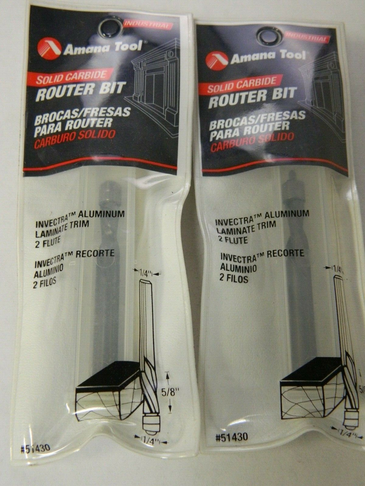 Amana Tool 5/8" LOC 2 Fl SC Edge Profile Laminate Trim Router Bit QTY 2 514