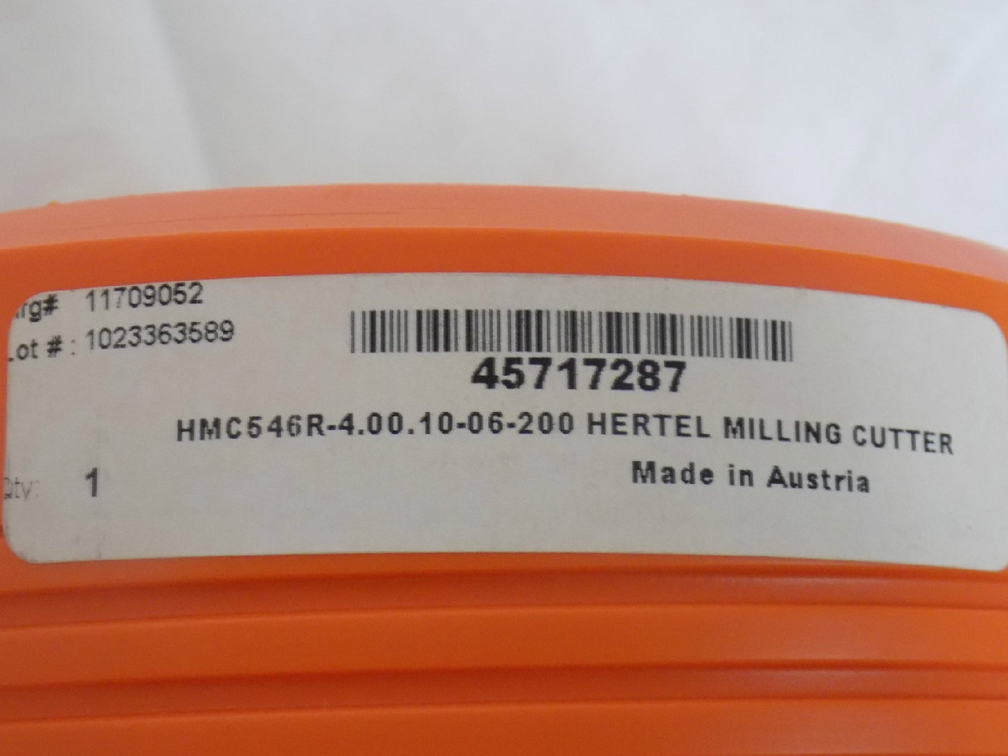 Hertel 4" Cut Diam Indexable Angle Face Mill Cutter 45717287
