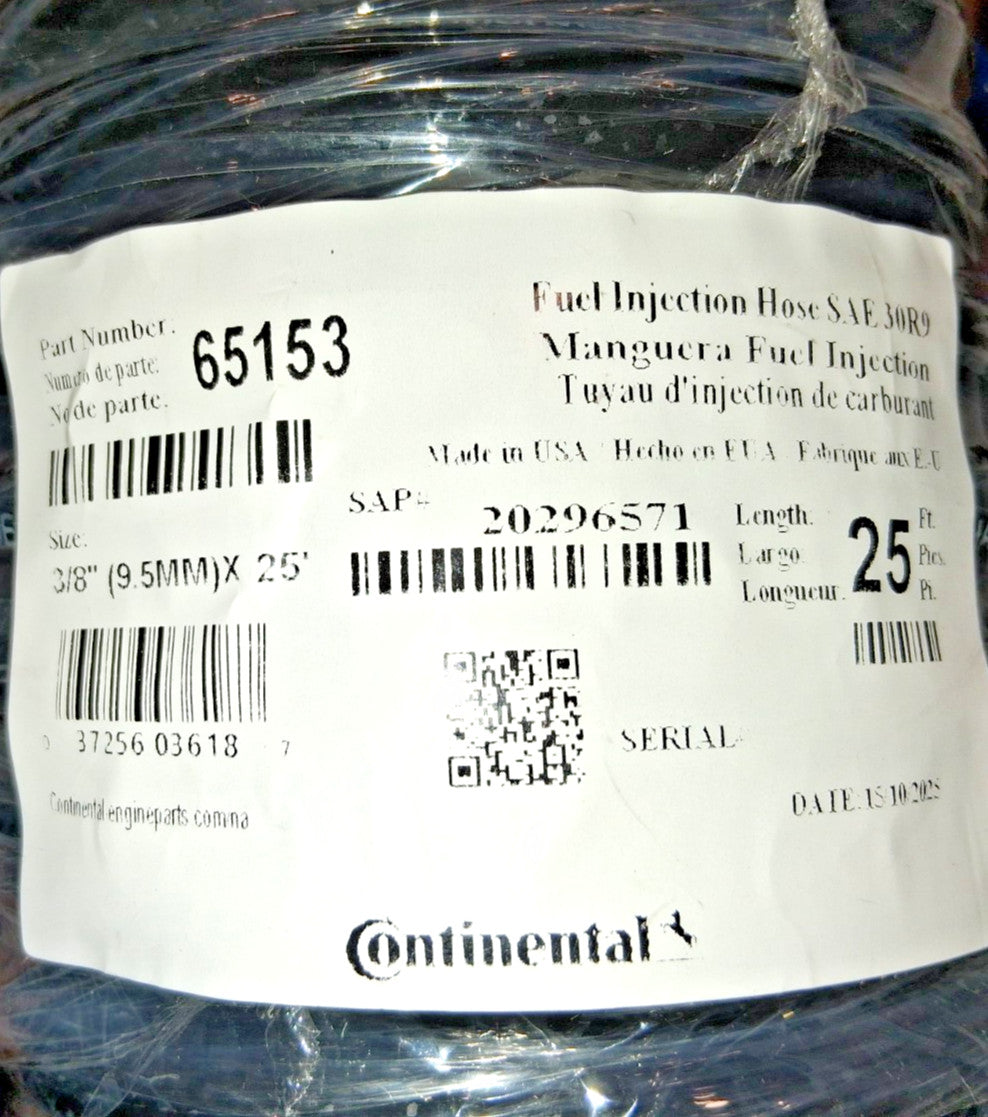 Continental ContiTech 3/8" ID x 25' Fuel Injection Hose 20296571