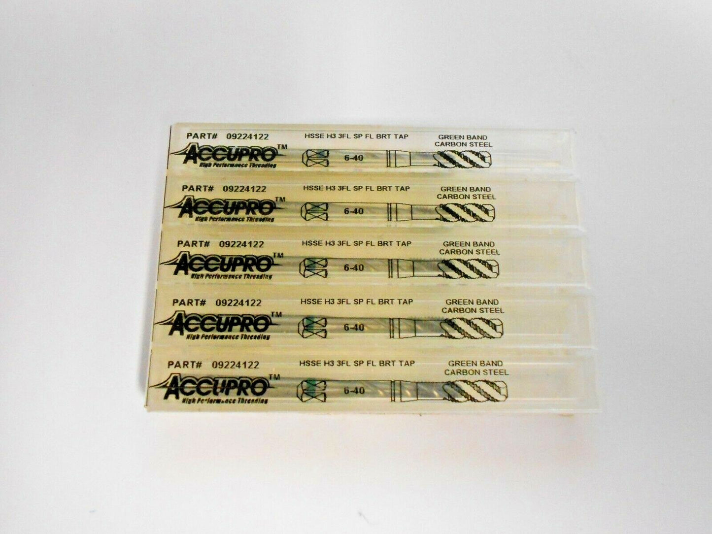 Accupro Spiral Flute Taps Vanadium HSS-E 6-40 UNF H3 3FL Qty 5 09224122