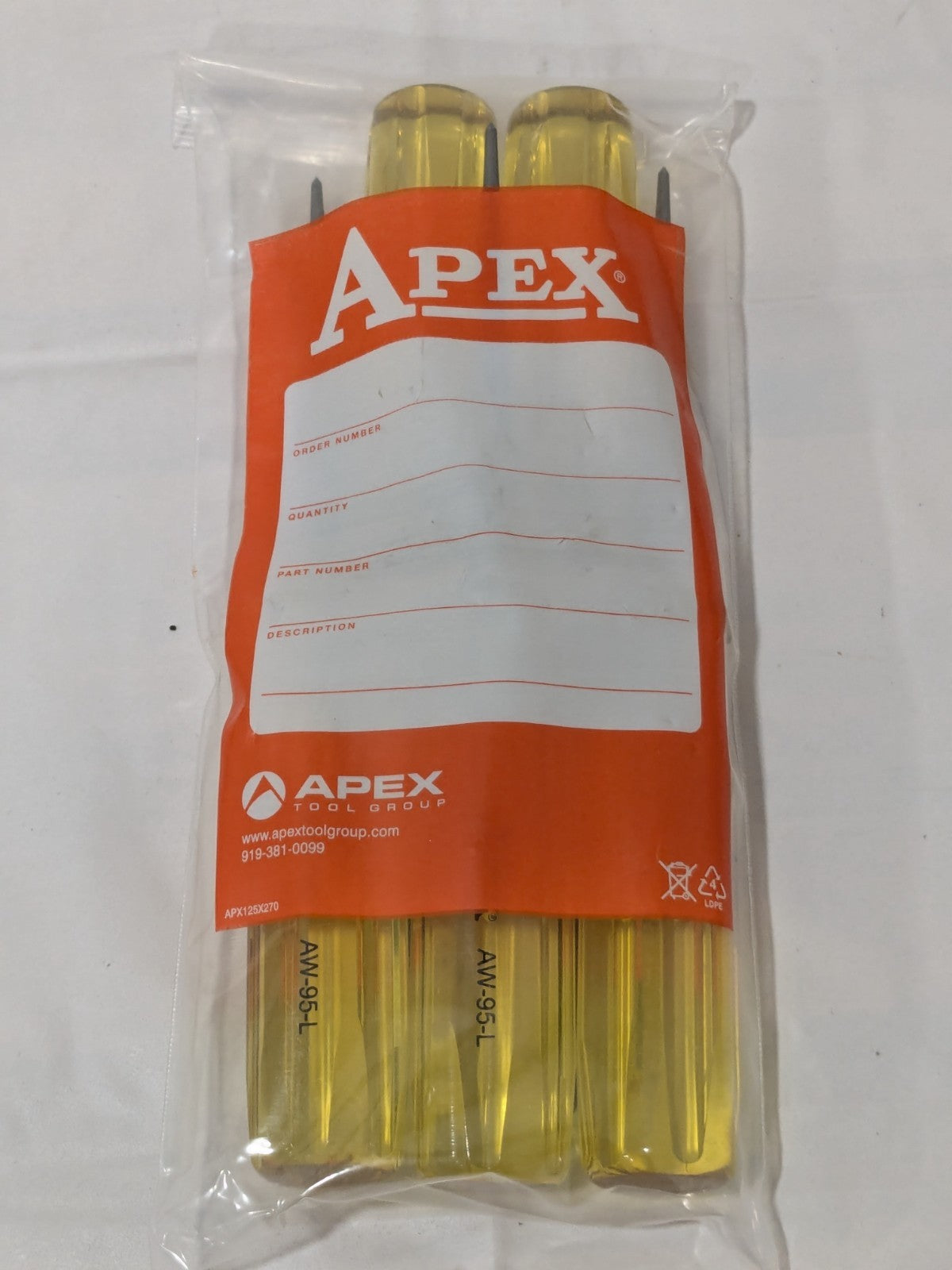 APEX Tool Steel Awl, 0.307" Shank Diameter, 4" Shank Length Pack of 5 AW-95-L