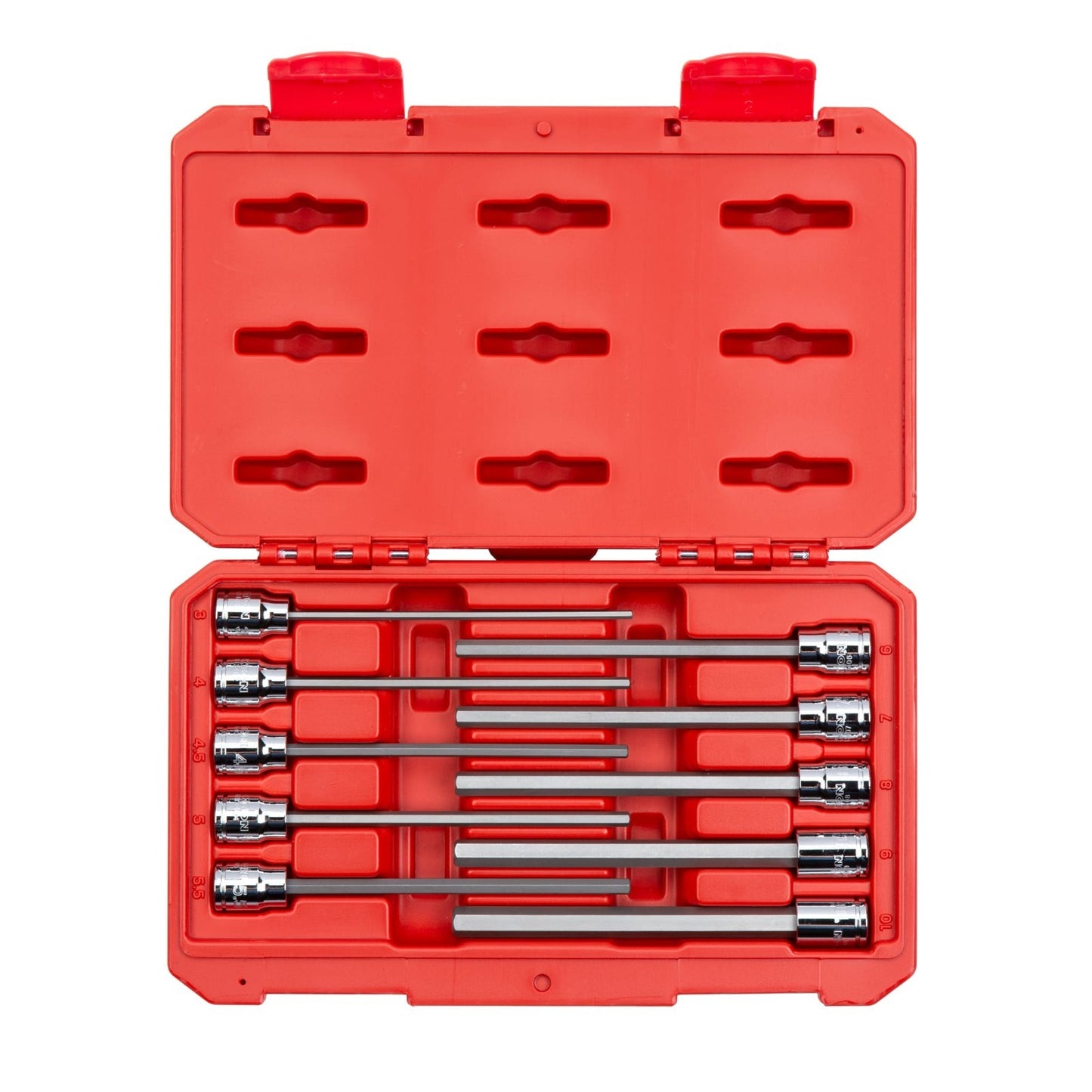 Tekton 3/8 Inch Drive Long Hex Bit Socket Set, 10-Piece (3-10 mm) SHB91302-D