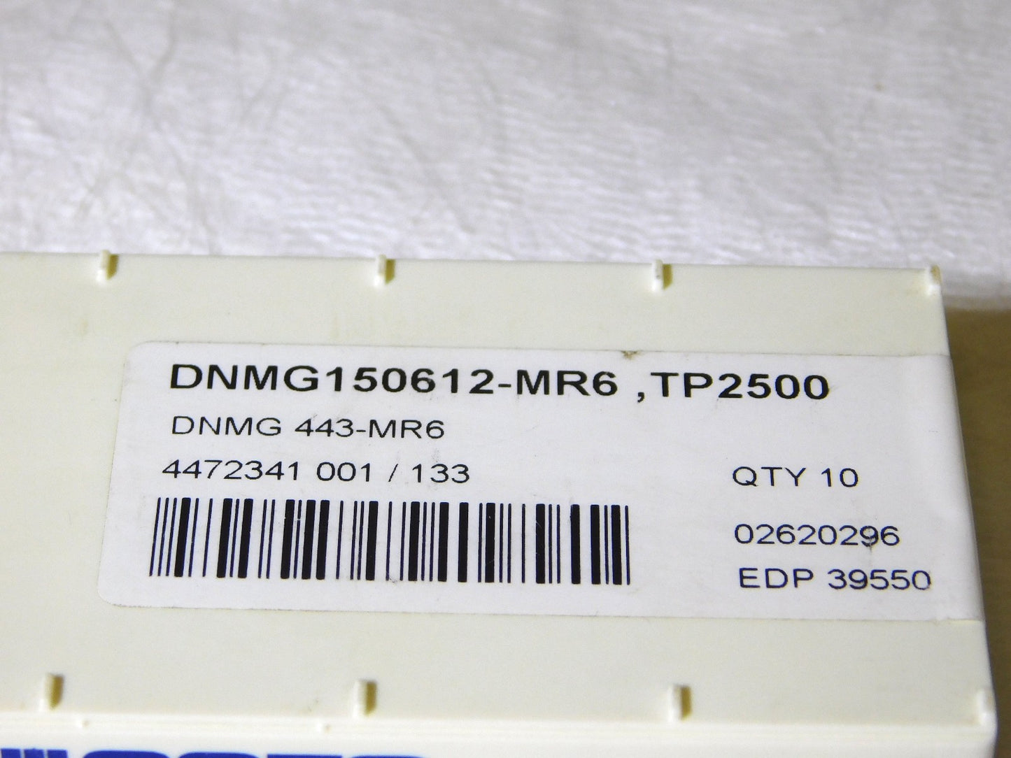 Seco Carbide Turning Inserts DNMG150612-MR6 Grade-TP2500 39550 Box of 10