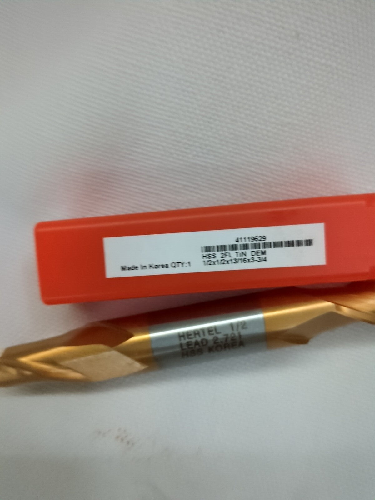 HERTEL Square End Mill: 1/2" Dia, 13/16" LOC, 2 Fl HSS E8050032