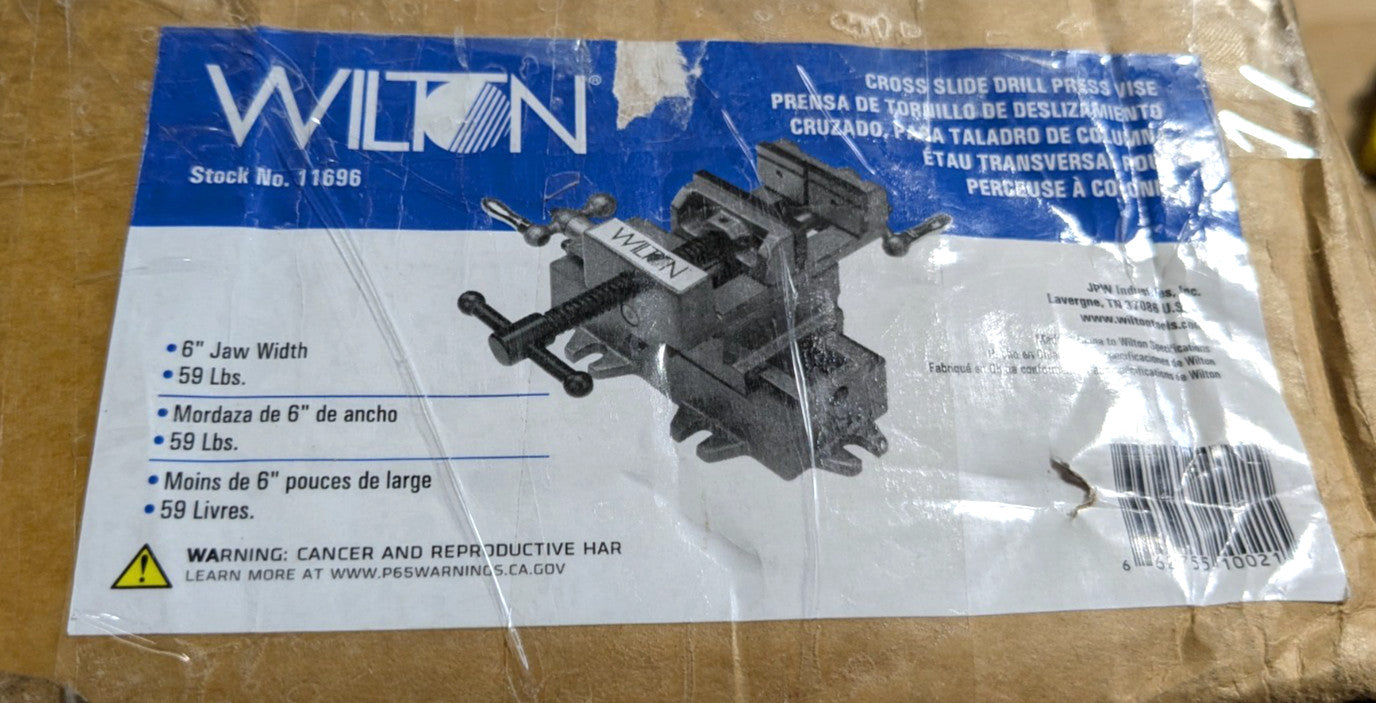 Wilton Cross Slide Drill Press Vise - 6" Jaw - 6" Opening - 7-1/4" OAH 11696