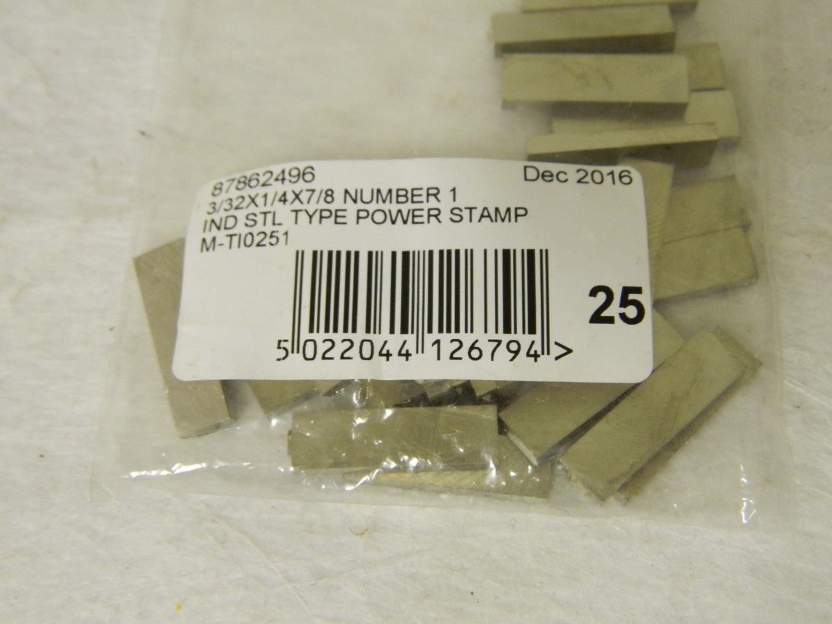 Pro-Grade Power Stamp Number 1 Individual Hardened Steel 1/8" 25 Pack #8786