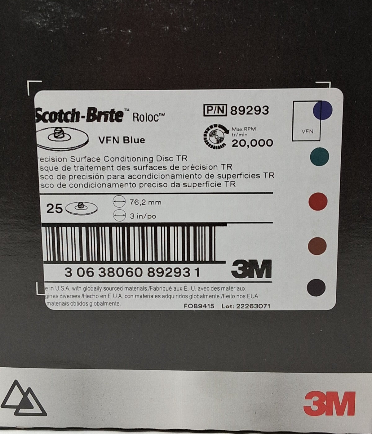 3M Ceramic Alumina Quick-Change Discs Roloc TR 3" Dia QTY25 89293