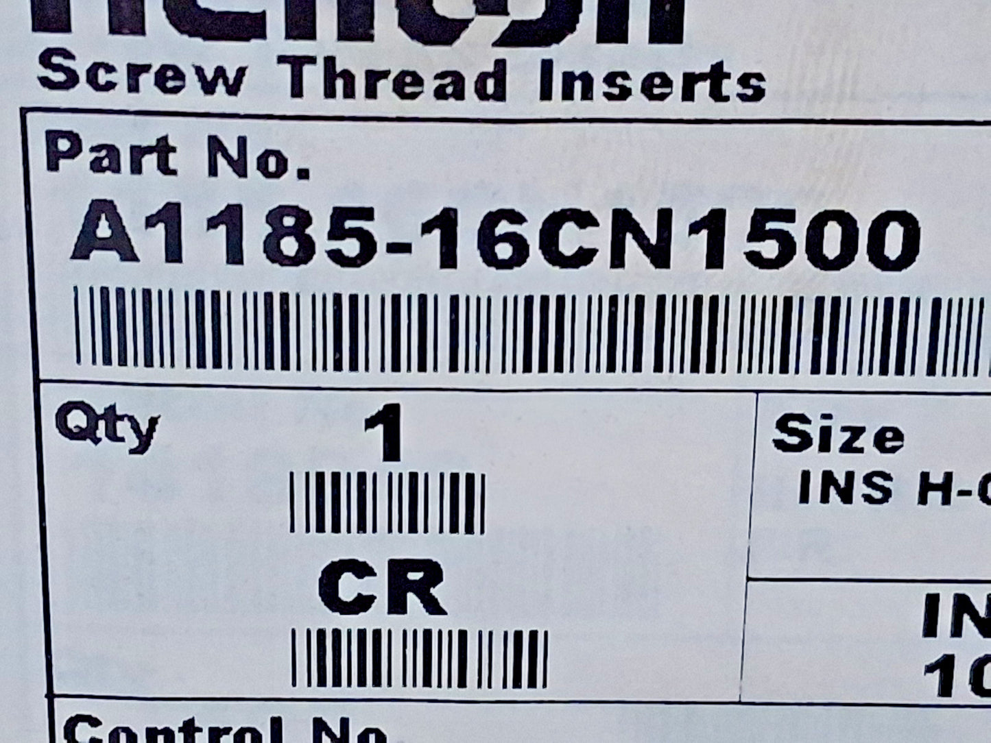 Heli-Coil Free-Running Inserts 2Pk 1-8 1.5000" OAL A1185-16CN1500