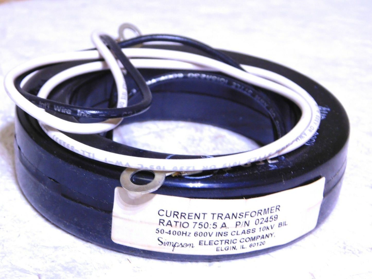 Simpson Electric Current Transformer 750/5 Current Ratio 2 Volt-Amps 3 ID 02459