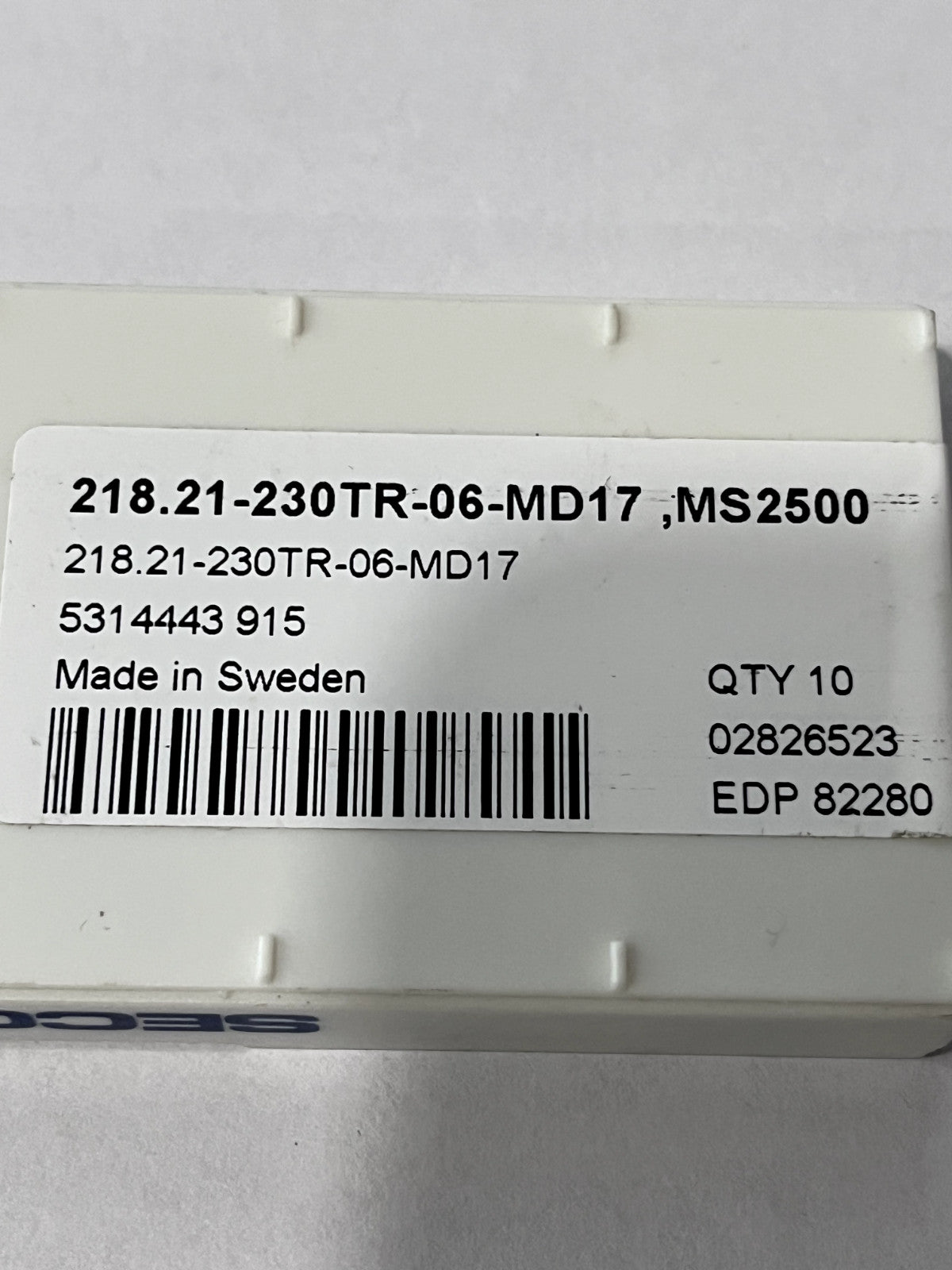 SECO Milling Insert: MS2500, Solid Carbide Qty 9