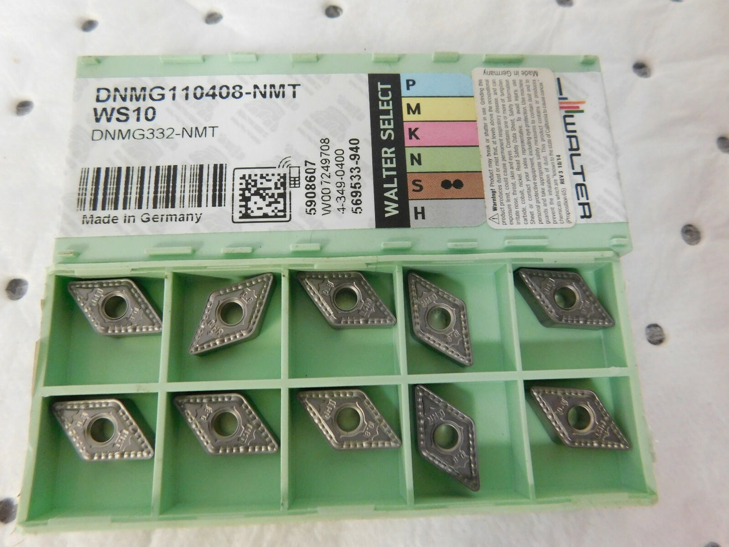 Walter DNMG332 NMT Grade WS10 Carbide Turning Insert QTY 10 5908607