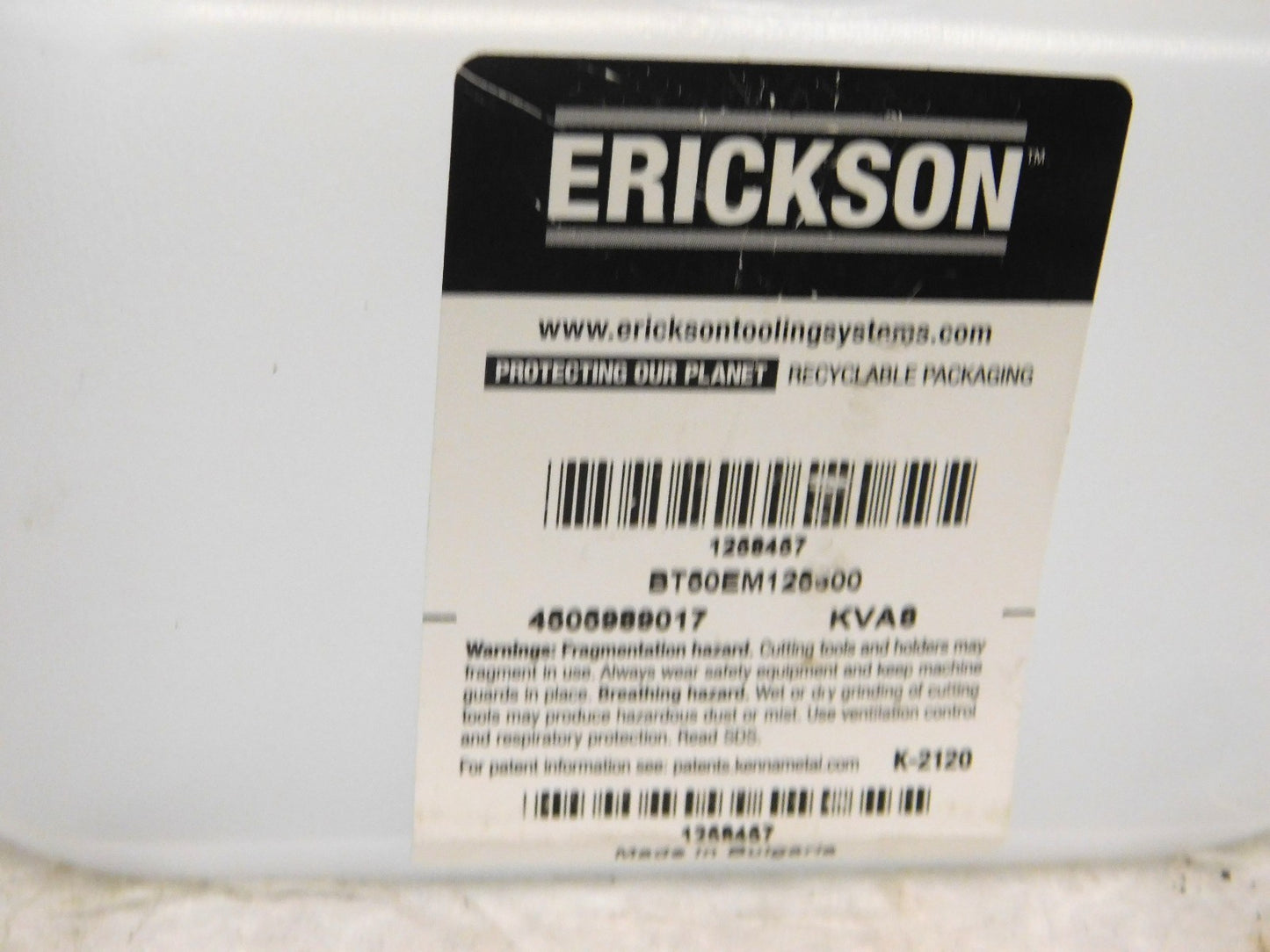 Erickson BT50 Shank End Mill Holder 1-1/5 Hole Dia 2.5 Nose Diameter 1258457