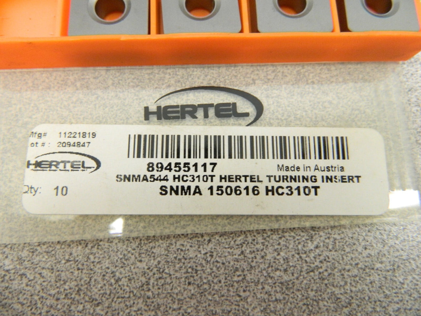 HERTEL SNMA544 HC310T Carbide Turning Insert Qty 7 89455117