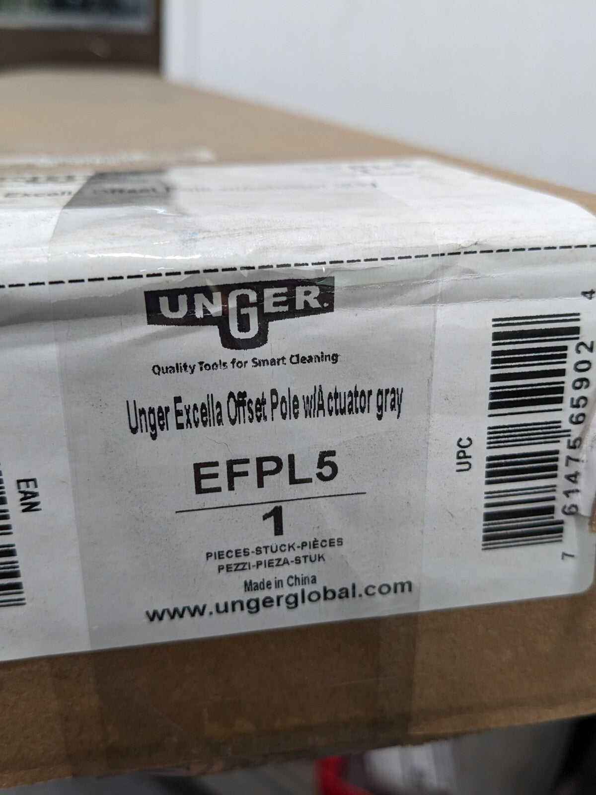 UNGER Mop Handle: 1" Dia, Quick-Connect For DMWS2, DMWS3 & EF40B Model