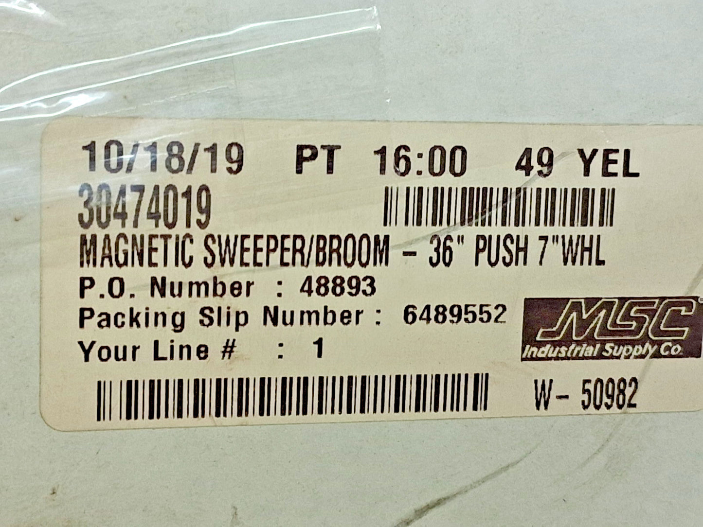 Shields Magnetics 36Ft Long Push Magnetic Sweeper With Wheels 30474019