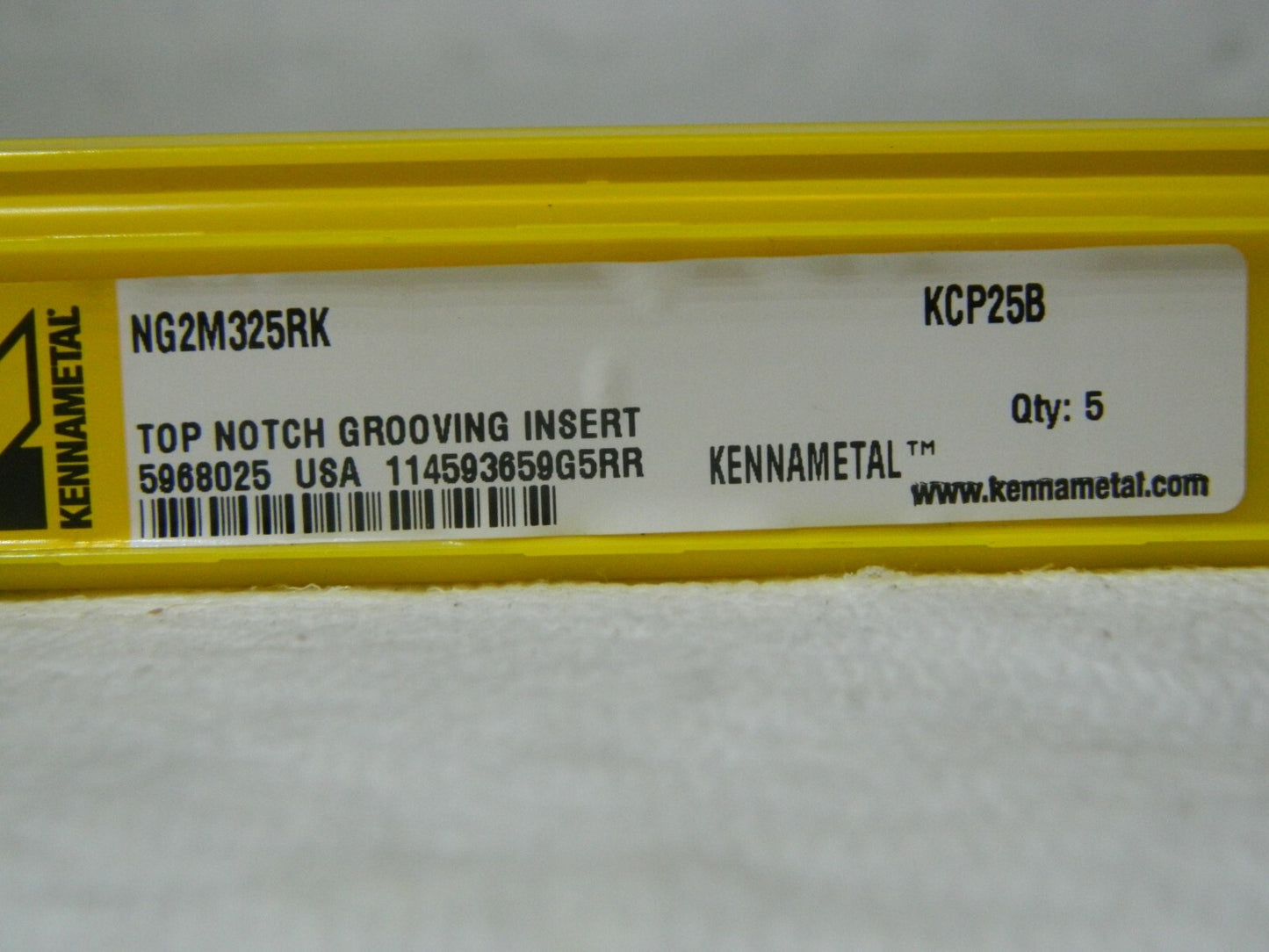 Kennametal Carbide Grooving Insert 2NG K Grade KCP25B 3.25mm Qty 5 5968025