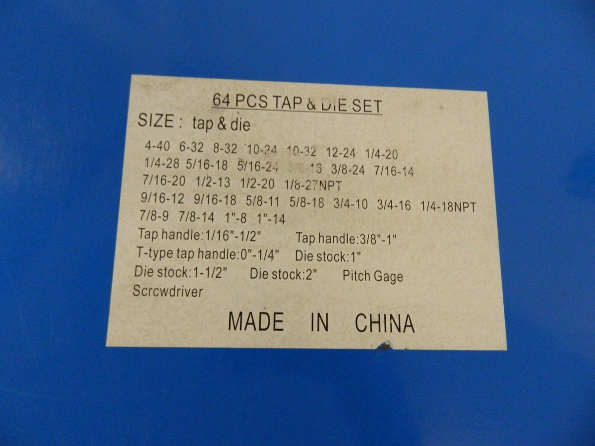 Interstate #4-40 to 1-14 Tap, NPT, UNC, UNF Tap & Die Set INCOMPLETE CCT1569