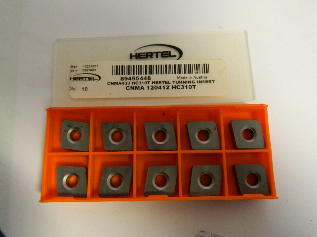 Hertel CNMA433 Grade HC310T Carbide Turning Insert QTY 10 89455448